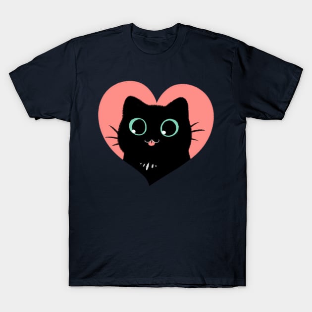 I Heart Black Cats! (Fun Edition) T-Shirt by Starling